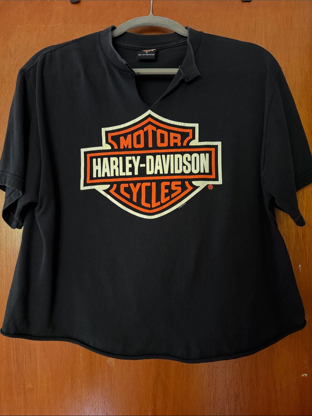 Vintage 2000 Harley-Davidson Black Cropped Tee